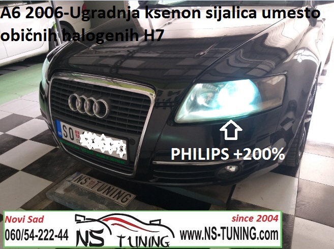 audi a6 c6 2004 2005 2006 2007 2008 2009 ugradnja ksenon sijalica h7 novi sad beograd sabac ruma ns tuning